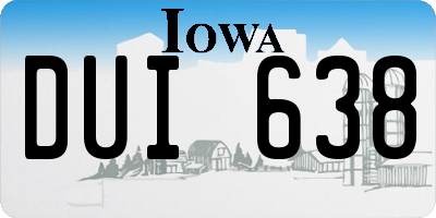 IA license plate DUI638