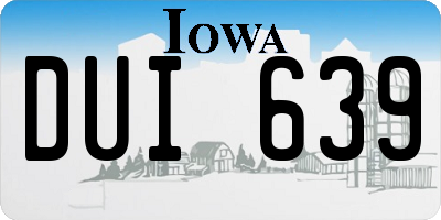 IA license plate DUI639