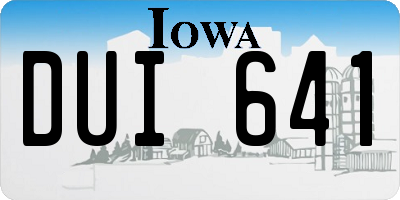 IA license plate DUI641