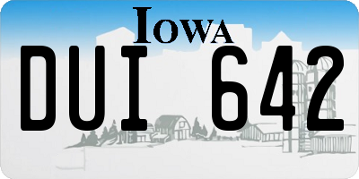 IA license plate DUI642