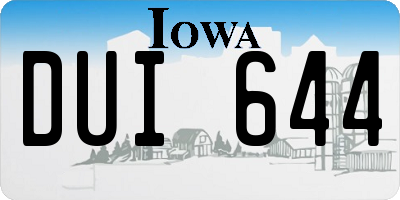 IA license plate DUI644