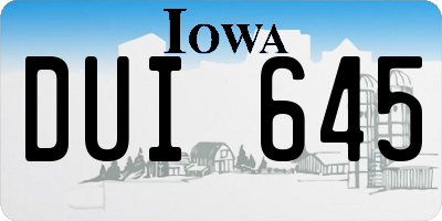 IA license plate DUI645
