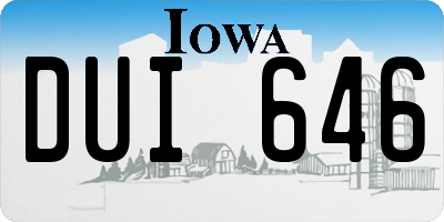 IA license plate DUI646
