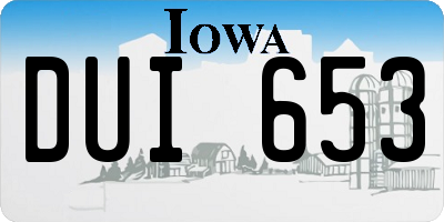 IA license plate DUI653