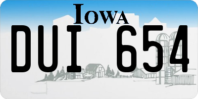 IA license plate DUI654