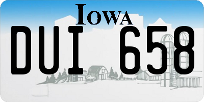 IA license plate DUI658