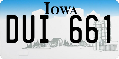 IA license plate DUI661