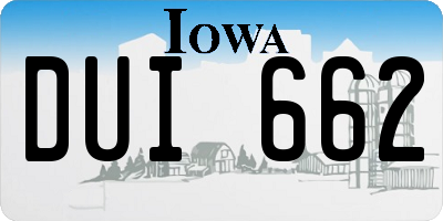 IA license plate DUI662