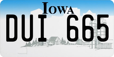 IA license plate DUI665