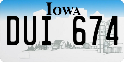 IA license plate DUI674