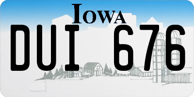 IA license plate DUI676