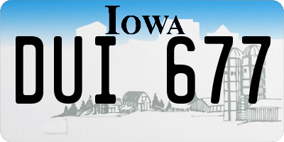 IA license plate DUI677