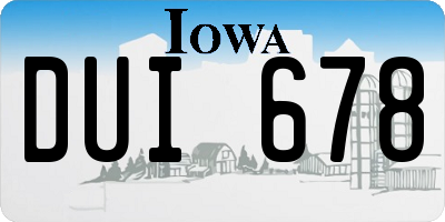 IA license plate DUI678
