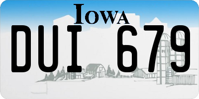 IA license plate DUI679
