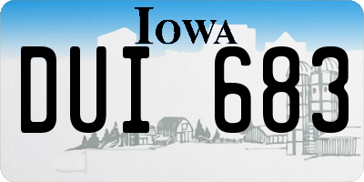 IA license plate DUI683