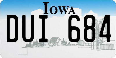 IA license plate DUI684