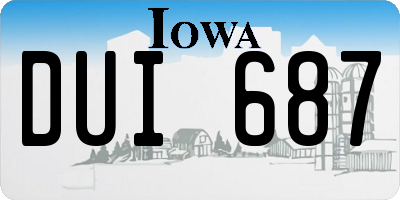 IA license plate DUI687