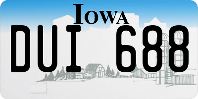 IA license plate DUI688