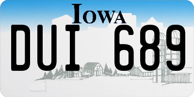 IA license plate DUI689
