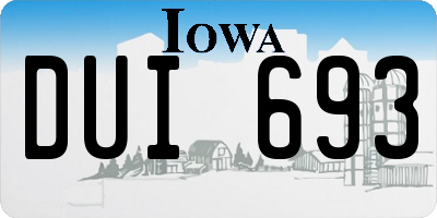 IA license plate DUI693