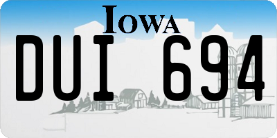 IA license plate DUI694