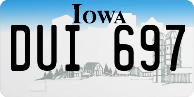 IA license plate DUI697