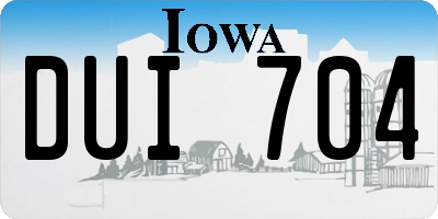 IA license plate DUI704