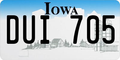 IA license plate DUI705
