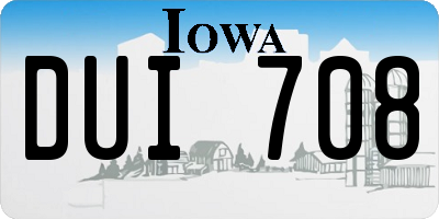 IA license plate DUI708