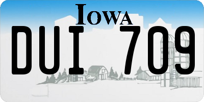 IA license plate DUI709