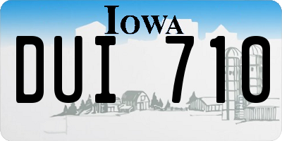 IA license plate DUI710