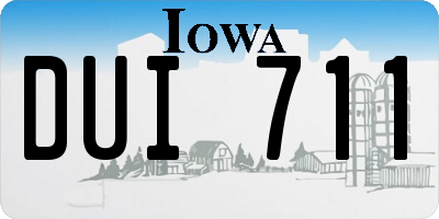 IA license plate DUI711