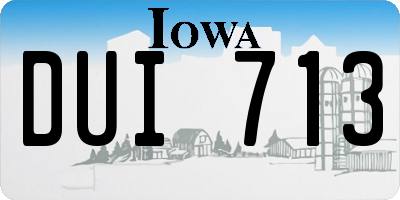 IA license plate DUI713