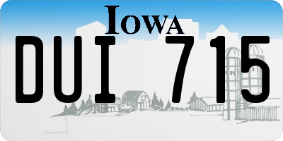 IA license plate DUI715