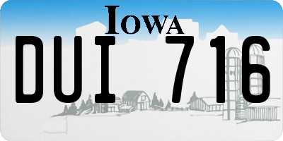 IA license plate DUI716
