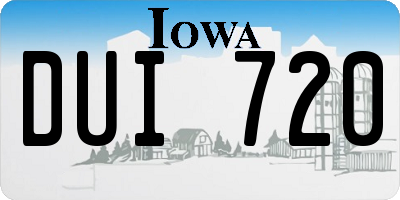 IA license plate DUI720