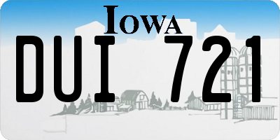 IA license plate DUI721