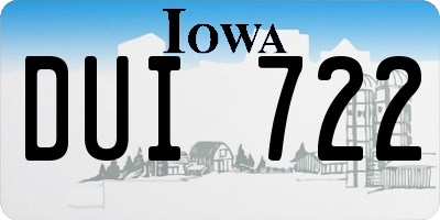 IA license plate DUI722
