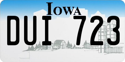 IA license plate DUI723
