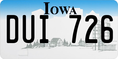 IA license plate DUI726