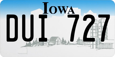 IA license plate DUI727