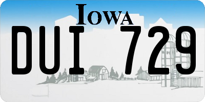 IA license plate DUI729