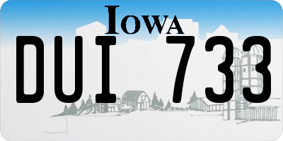 IA license plate DUI733