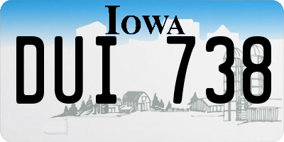 IA license plate DUI738