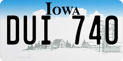 IA license plate DUI740