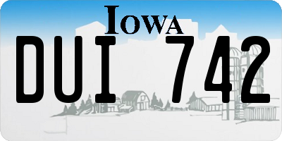 IA license plate DUI742