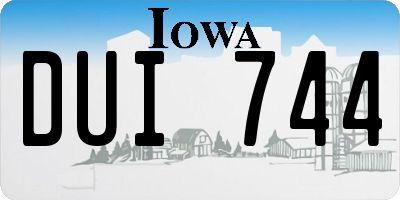 IA license plate DUI744