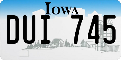 IA license plate DUI745