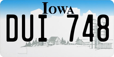 IA license plate DUI748