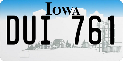 IA license plate DUI761